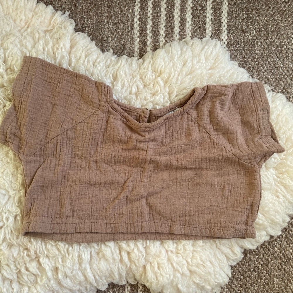Cozy Brown Cropped Top